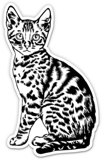 Bengal Kedi Sticker-3 laptop etiketi - Su Geçirmez Vinil Araba, Telefon, Su Şişesi-Kitty Kedi Cins Çıkartması