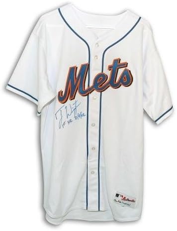 İmzalı Ty Wigginton New York Mets Beyaz Majestic Otantik Jersey Yazılı 1st HR 8/4/02 İmzalı-İmzalı MLB Formaları