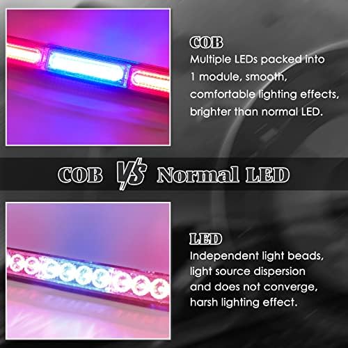 ROUTEKING 2 ADET 17” COB LED trafik danışmanı ışık çubuğu Polis acil Strobe ışık 23 modları yüksek yoğunluklu süper