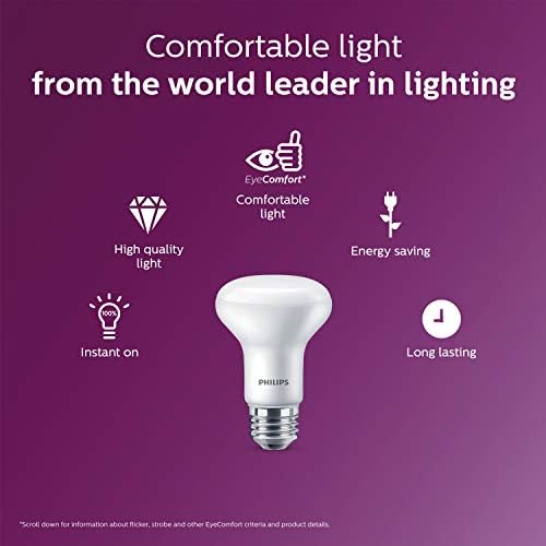 Philips LED Kısılabilir Olmayan R20 Ampul: 450 Lümen, 5000 Kelvin, 5 Watt, E26 Taban, Gün ışığı, 6'lı Paket