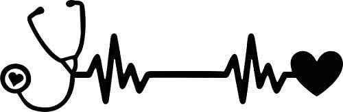 Tshirt Roket Hemşire Doktor Tıbbi Çıkartması-Steteskop Kalp Atışı Yaşam Çizgisi-Hemşirelik, Bekçi, Vinil Çıkartması,