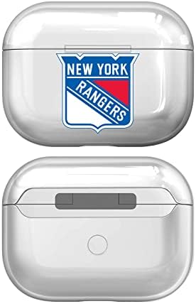 Kafa Çantası Tasarımları Resmi Lisanslı NHL New York Rangers Takım Logosu Şeffaf Sert Kristal Kapak Apple AirPods