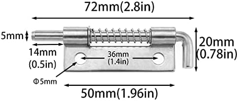 DGHAOP 4 adet 304 yassı paslanmaz çelik Pin Menteşe Bahar Mandalı M Boyutu (Delikli) sağ Yön (Vidalı) kapı Dolap