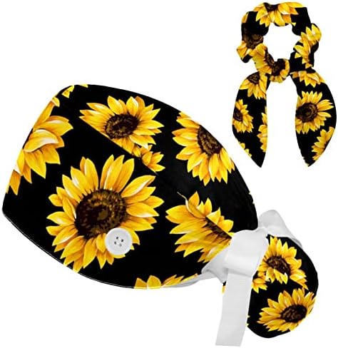 Lavanta çiçeği Mor Leylak Fırçalayın Kapaklar Cerrahi Kadınlar Düğme Ayarlanabilir Şapkalar Cerrahi Kapaklar Scrunchie