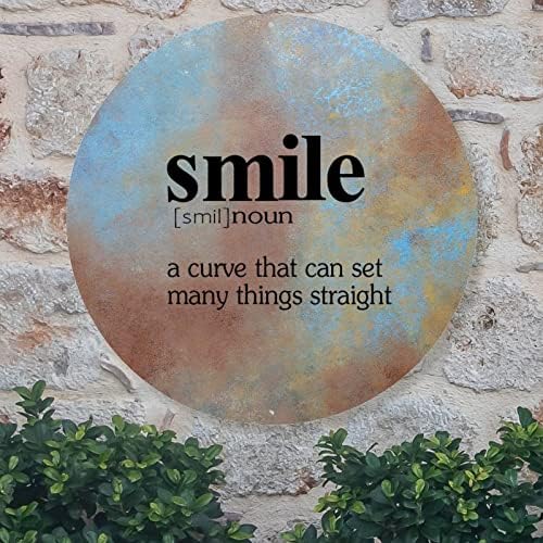 Gülümseme Tanımı Tipografi Metal İşareti Gülümseme Tanımı Karşılama Kapı İşareti Kişiselleştirilmiş Alıntı Duvar