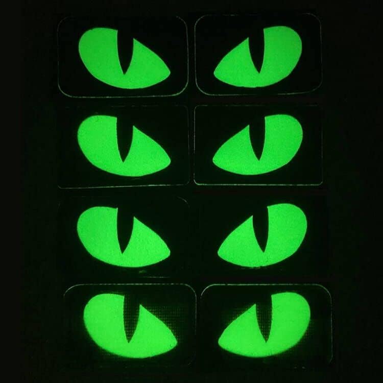 Kedi Kaplan Gözü Kanca Döngü Bağlantı Elemanları Taktik Glow Koyu Askeri Savaş Aplike Yama Şapkalar Kask Üniforma