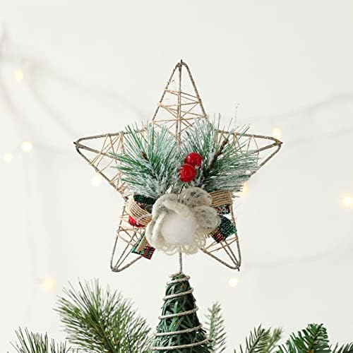 NEARTİME Noel Süsleri Noel Ağacı En iyi beş Köşeli Yıldız Aksesuarları Altın 3D içi boş beş köşeli Yıldız Noel Dekorasyonu