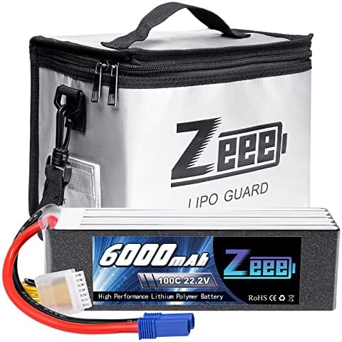 Zeee 6 S Lipo Pil 6000 mAh 22.2 V 100C Yumuşak Kılıf Pil EC5 Konektörü 1 Paket Pil ile 1 Adet Lipo Güvenli Çanta