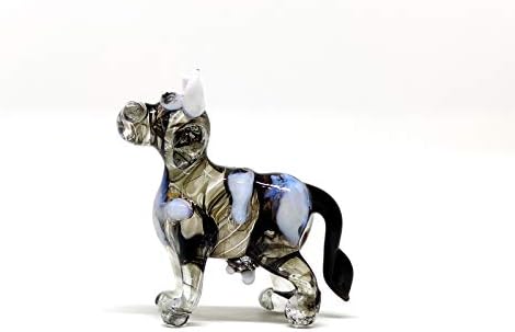 Sansukjai İnek Küçük Figürler El Üflemeli Renkli Cam Sanatı Hayvanlar Koleksiyon Hediye Ev Dekor, Siyah Beyaz