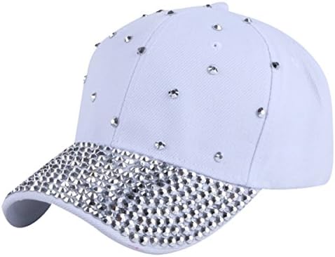 ECYC Kadın Kız Moda Beyzbol şapkası Bling Taklidi Boncuk Rahat Şapkalar