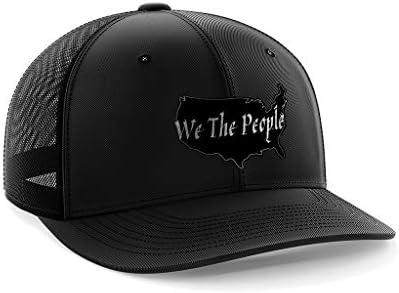 Biz İnsanlar ABD Siyah Deri Yama Şapka