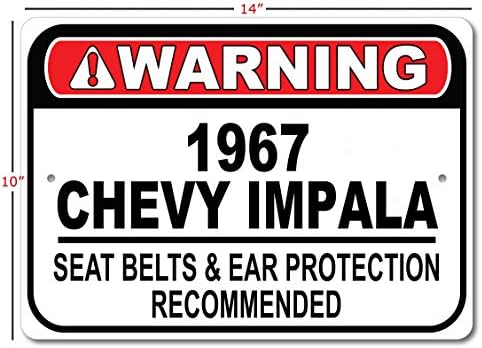 1967 67 Chevy Impala Emniyet Kemeri Önerilen Hızlı Araba İşareti, Metal Garaj İşareti, Duvar Dekoru, GM Araba İşareti-10x14
