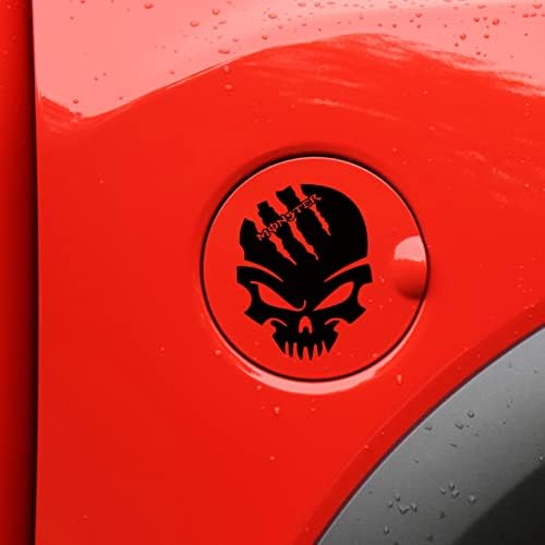 nuoozy Evrensel Araba Yakıt Deposu Kapağı Sticker Serin Dekoratif Vinil çıkartma Siyah C003 (1 Adet)