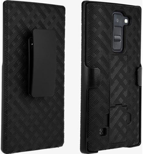 LG K8 V için Verizon OEM Kabuk Kılıf Kombinasyonu-Siyah