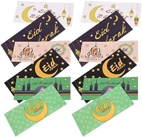 SEWACC 36 Adet Eid Mubarak Zarflar Eid Para Zarfları 3X7 İnç Ramazan Eidi Zarf Nakit Eid Mubarak Süslemeleri
