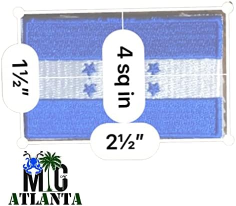 Honduras Bayrağı İşlemeli Demir Bayrak Yama Dikmek Ulusal Amblemi (Küçük (2.5 x 1.5)