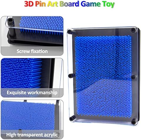 VİLLPORT 3D Pin Sanat Oyuncak, Renkli Plastik Pin Sanat Kurulu Büyük Boy 8x6 inç, klasik Masaüstü Yenilik Heykel