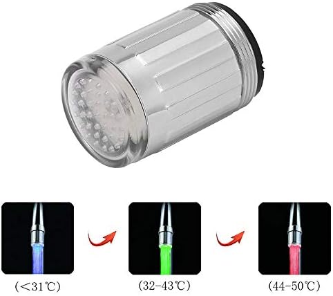 3 Renkli LED Mutfak Musluk Glow Duş Musluk Sıcaklık sensörlü ışık Su Musluk Degrade Termal Dedektör Havza mutfak